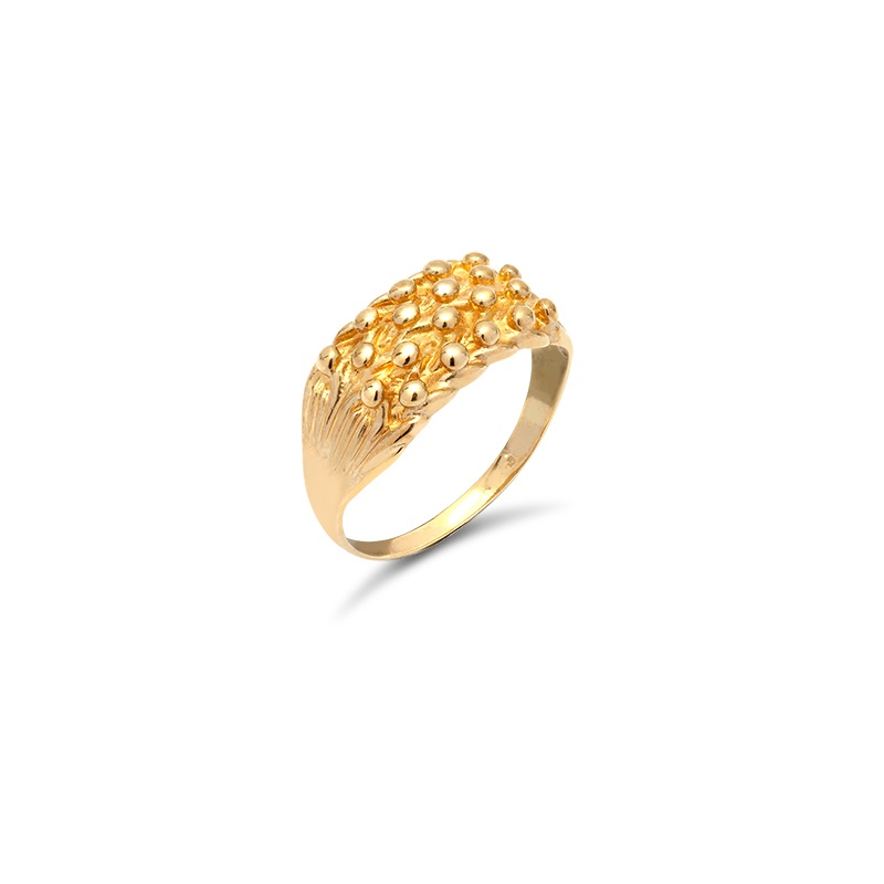 9ct Yellow Gold 4-Row Smooth Back Keeper Ring