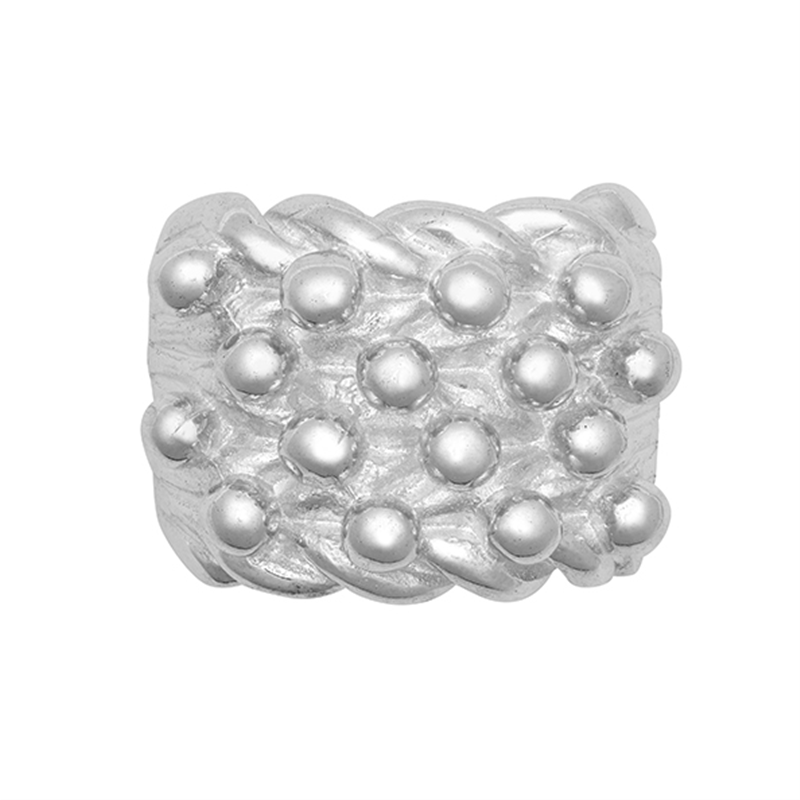 Sterling Silver 4-Row Lightened Keeper Ring
